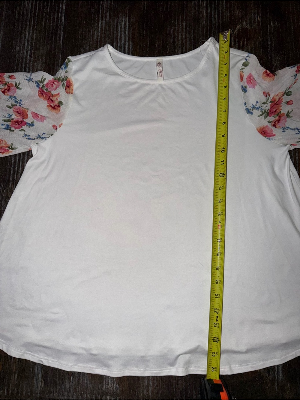 Red Lolly White Floral Sheer Sleeve Blouse NWOT - Picture 6 of 8